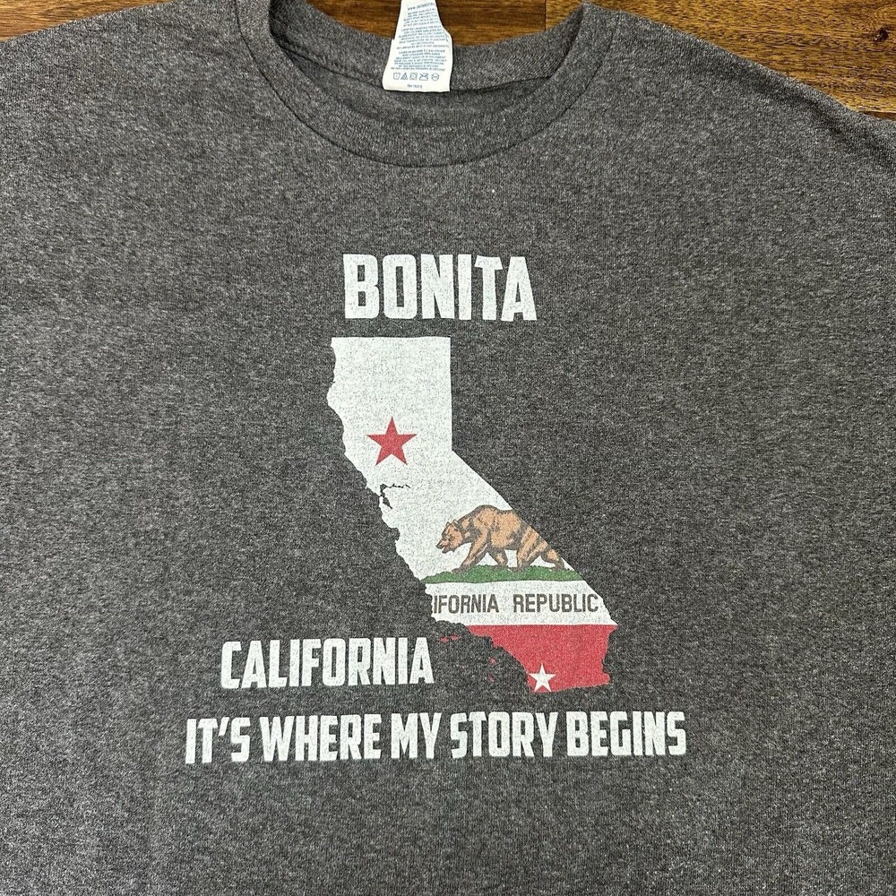 Bonita California Adult T Shirt‎ Large San Diego County Born In CA Short Sleeve
